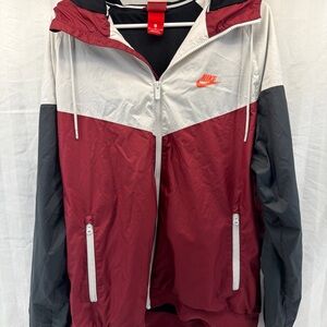 Nike Men's Burgundy and Gray Windbreaker